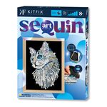 KITFIX Amatniecības komplekts Sequin Art Blue Premium spīdumiņu māksla, Balts kaķis, FP1711 KITFIX Amatniecības komplekts Sequin Art Blue Premium spīdumiņu māksla, Balts kaķis, FP1711