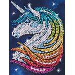 KITFIX Amatniecības komplekts Sequin Art Red spīdumiņu māksla, Vienradzis ar zvaigznītēm, FP2202