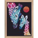 KITFIX Amatniecības komplekts Sequin Art Blue Premium spīdumiņu māksla, Žirafe ar mazuli, FP2218