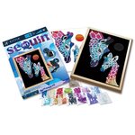 KITFIX Amatniecības komplekts Sequin Art Blue Premium spīdumiņu māksla, Žirafe ar mazuli, FP2218