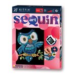 KITFIX Amatniecības komplekts Sequin Art Red spīdumiņu māksla, Pūce Ozzijs, FP2413