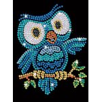 KITFIX Amatniecības komplekts Sequin Art Red spīdumiņu māksla, Pūce Ozzijs, FP2413