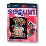 KITFIX Amatniecības komplekts Sequin Art Red spīdumiņu māksla, Mopsīte Lilija, FP2414