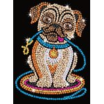 KITFIX Amatniecības komplekts Sequin Art Red spīdumiņu māksla, Mopsīte Lilija, FP2414