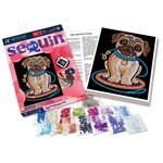 KITFIX Amatniecības komplekts Sequin Art Red spīdumiņu māksla, Mopsīte Lilija, FP2414