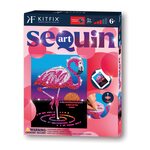 KITFIX Amatniecības komplekts Sequin Art Red spīdumiņu māksla, Flamingo Frenkijs, FP2419