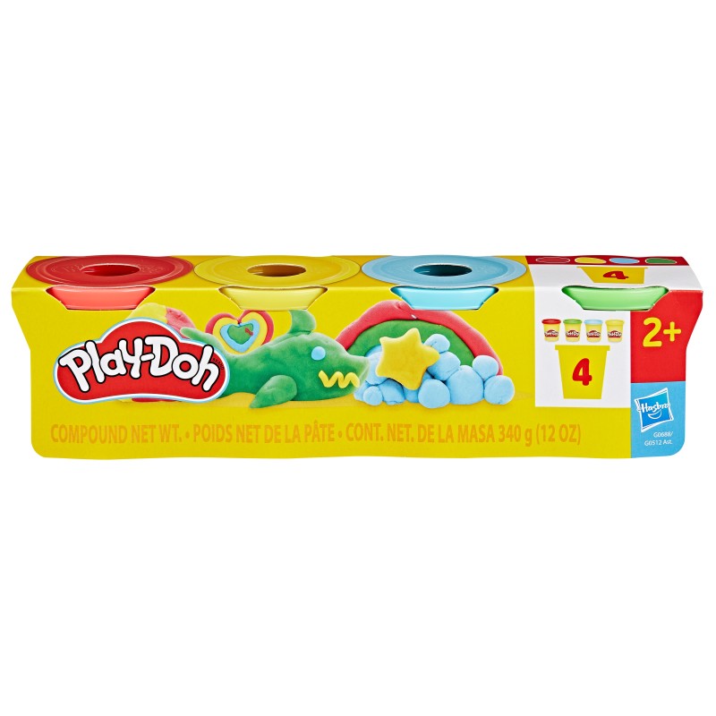 PLAY-DOH Plastilīna trauciņi, 4 gab., G0512
