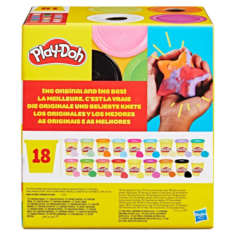 PLAY-DOH Plastilīna trauciņi, 18 gab., G0522