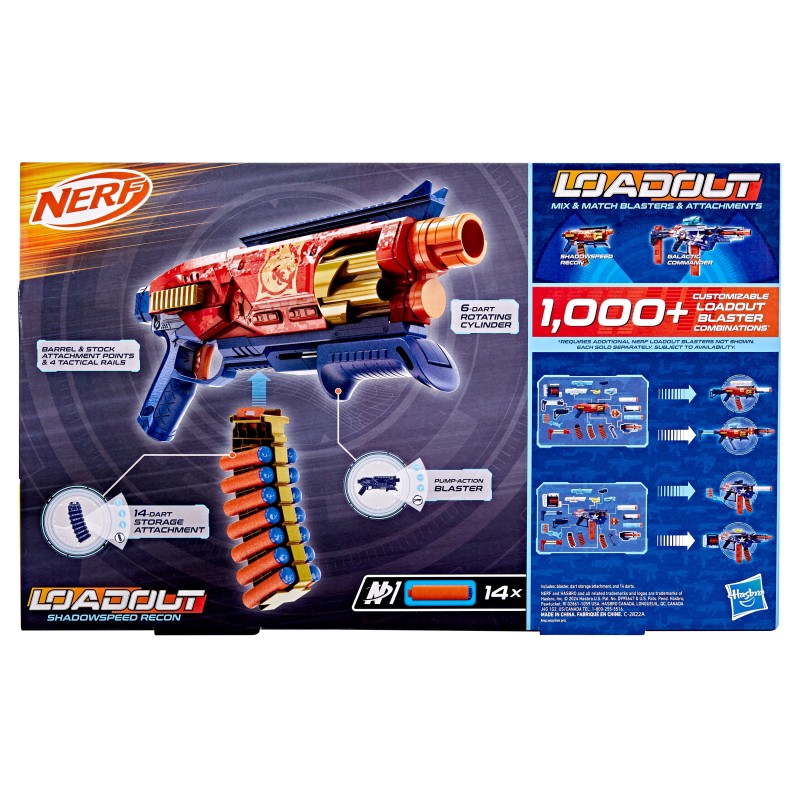 NERF Loadout blasteris Shadowspeed Recon, G1759