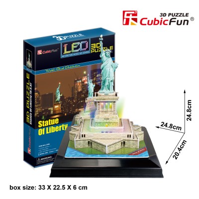 CUBICFUN LED 3D puzle Brīvības statuja, L505H