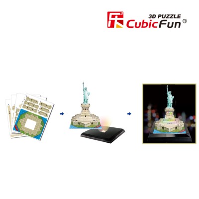 CUBICFUN LED 3D puzle Brīvības statuja, L505H