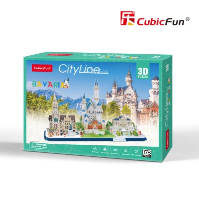 CUBICFUN 3D Puzle City line - Bavārija, MC267H