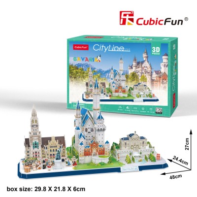 CUBICFUN 3D Puzle City line - Bavārija, MC267H