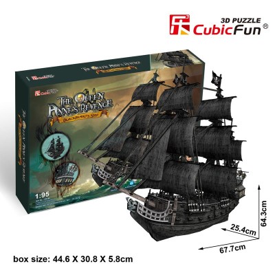 CUBICFUN 3D Puzle kuģis \"Queen Ann\s Revenge\", T4018H