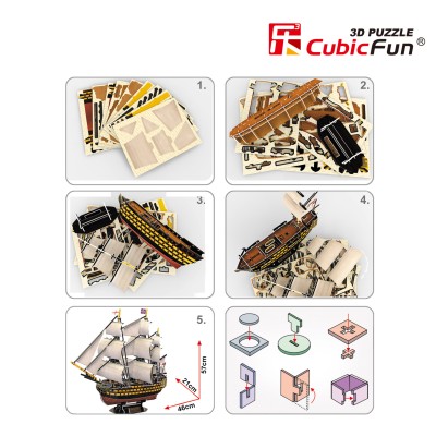 CUBICFUN 3D puzle kuģis HMS Victory, T4019H