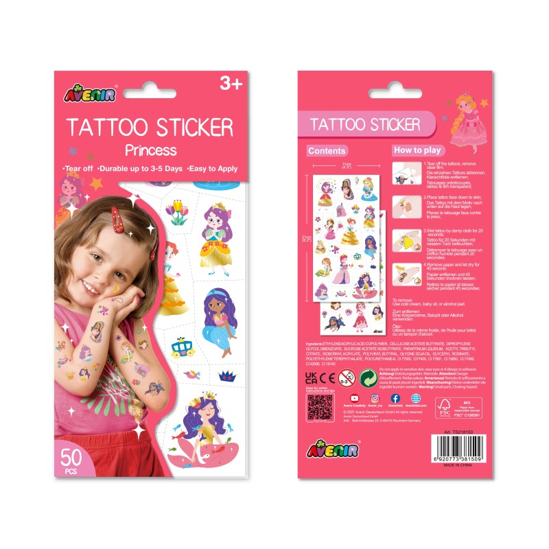 AVENIR Tetovējumu uzlīmes: Princese, TS218150
