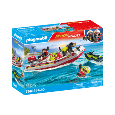 PLAYMOBIL ACTION HEROES Ātrgaitas laiva ar ūdens motociklu 71464, 71464P