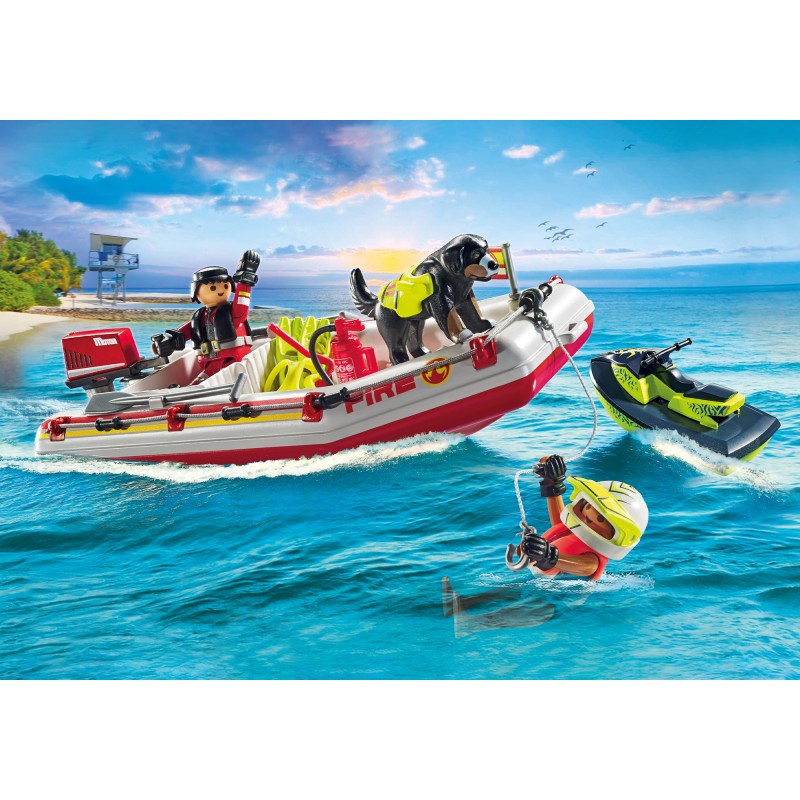 PLAYMOBIL ACTION HEROES Ātrgaitas laiva ar ūdens motociklu 71464, 71464P
