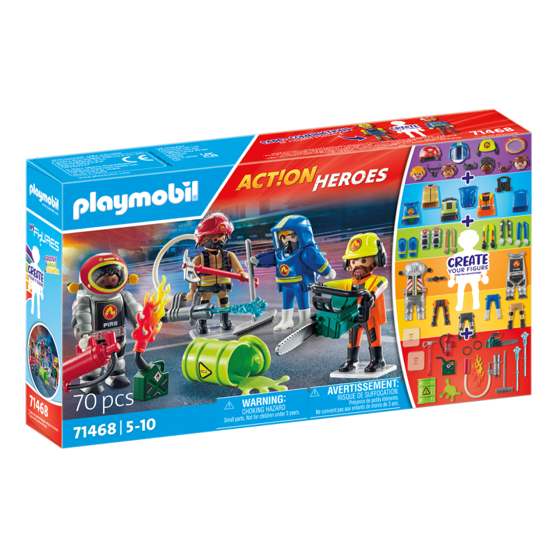 PLAYMOBIL ACTION HEROES My Figures: Ugunsdzēsēju glābšanas misija 71468, 71468P