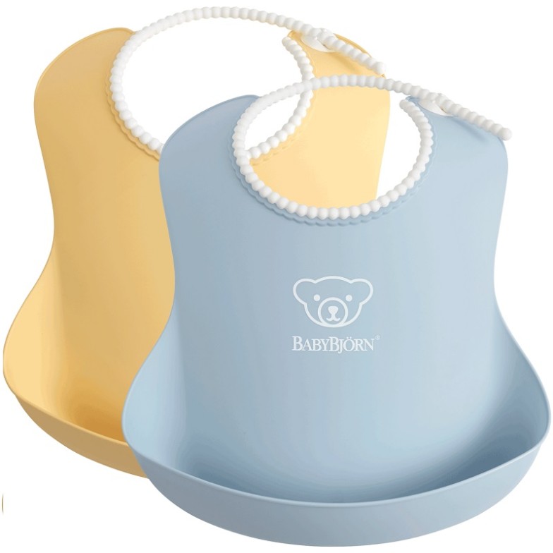 BabyBjorn Мягкий нагрудник Soft Bib Powder Yellow/Powder Blue 2 шт. 046341