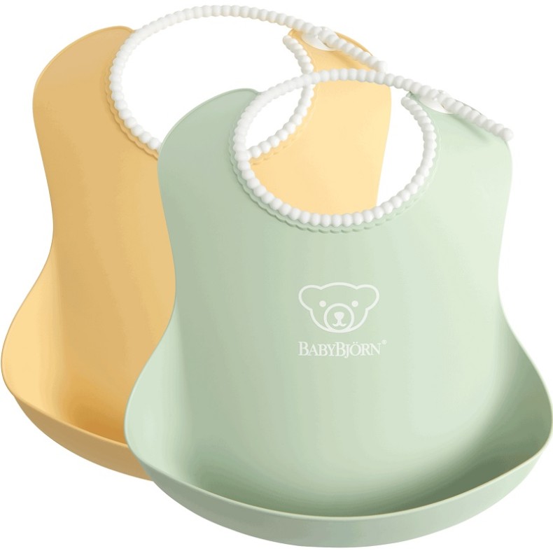 BabyBjorn Мягкий нагрудник Soft Bib Powder Yellow/Powder Green 2 шт. 046342