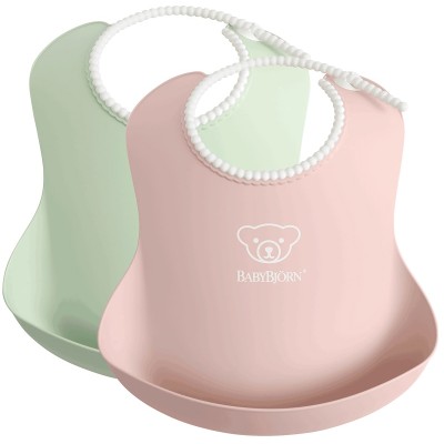 BabyBjorn Мягкий нагрудник Soft Bib Powder Green/Powder Pink 2 шт. 046343