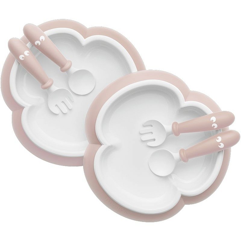 BabyBjorn Детская Тарелка, Ложка и Вилка Baby Plate, Spoon and Fork 2 sets Powder pink