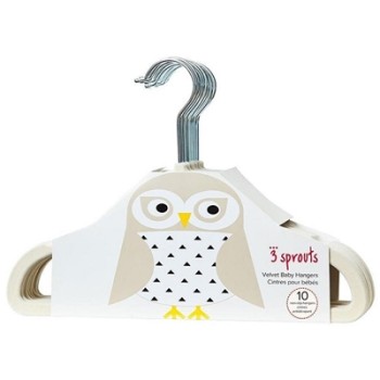 3 Sprouts Hangers bērnu velūra pakaramie 10 gab. Ivory
