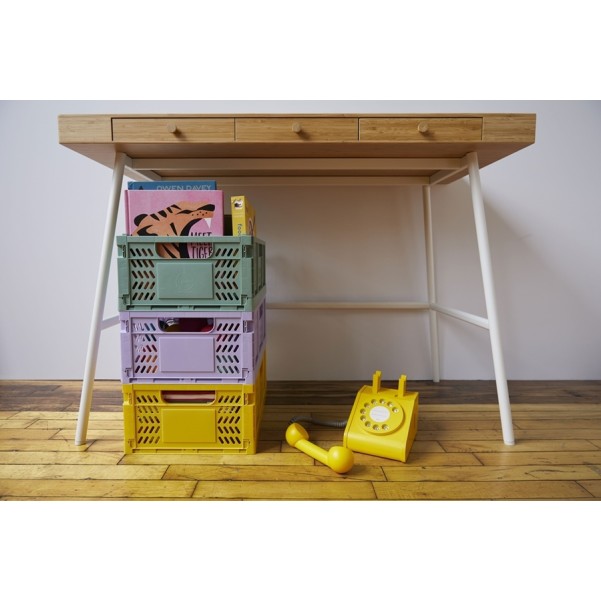 3 Sprouts Modern Folding Crate Mantu kaste Large Green