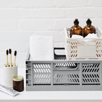3 Sprouts Modern Folding Crate Ящик для вещей Large Light Grey