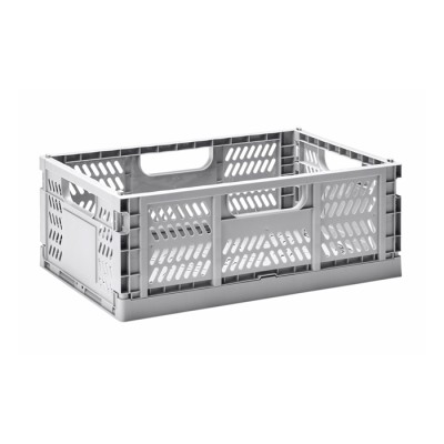 3 Sprouts Modern Folding Crate Mantu kaste Large Light Grey