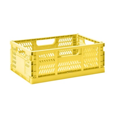 3 Sprouts Modern Folding Crate Mantu kaste Large Yellow