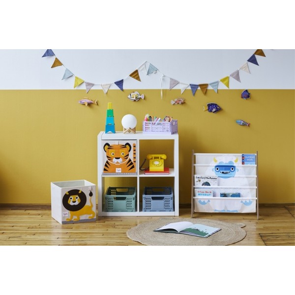 3 Sprouts Modern Folding Crate Mantu kaste Medium Blue