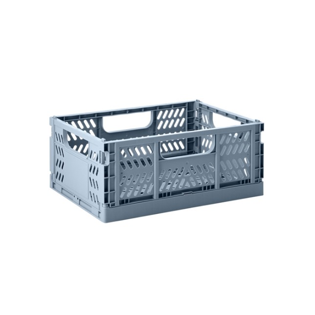3 Sprouts Modern Folding Crate Mantu kaste Medium Blue