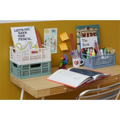 3 Sprouts Modern Folding Crate Mantu kaste Medium Green