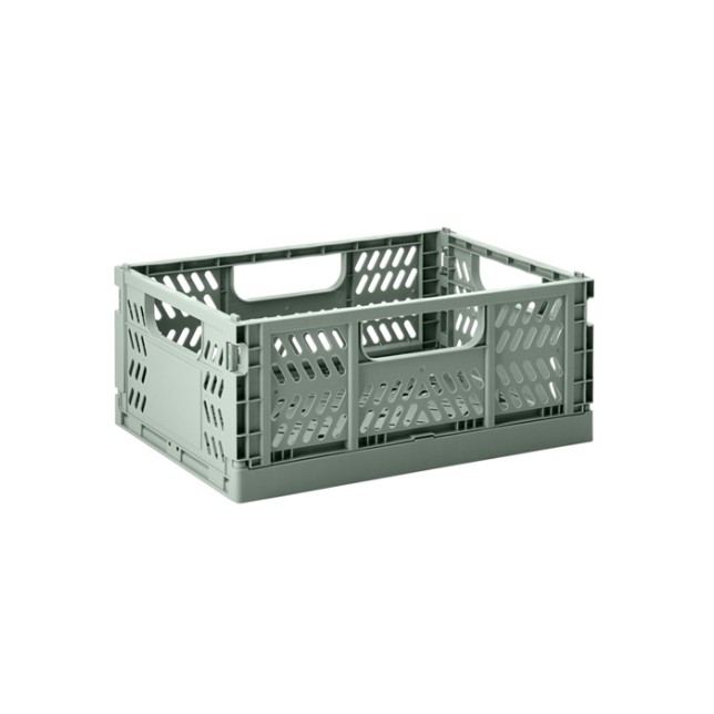 3 Sprouts Modern Folding Crate Mantu kaste Medium Green