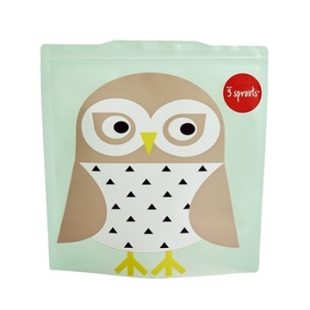 3 Sprouts Sandwich Bag korduvkasutatavad võileivakotid 2 tk Owl