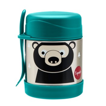 3 Sprouts Stainless Steel Food Jar Thermo Container Bear