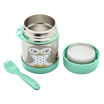 3 Sprouts Stainless Steel Food Jar Thermo Container Owl