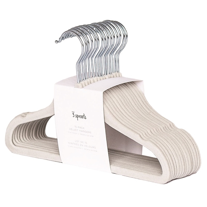 3 Sprouts Velvet Hangers Детские велюровые вешалки 15 шт. Gray