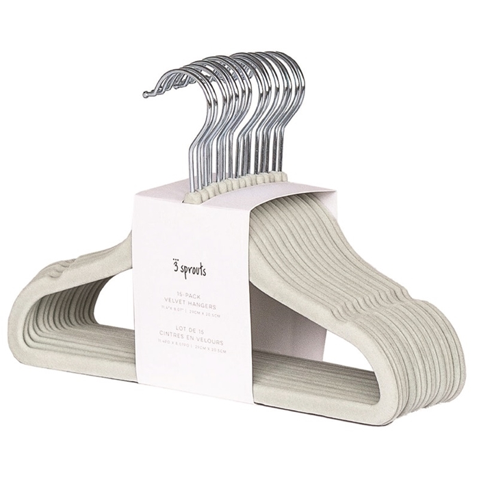 3 Sprouts Velvet Hangers Детские велюровые вешалки 15 шт. Green