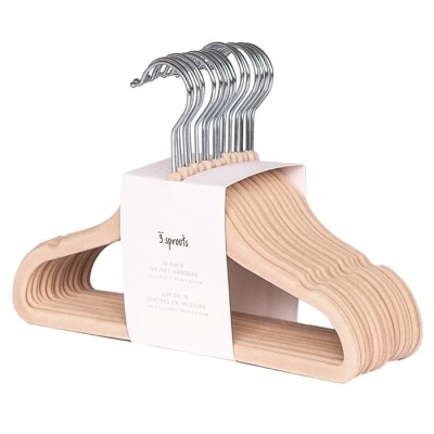 3 Sprouts Velvet Hangers Детские велюровые вешалки 15 шт. Hazelnut