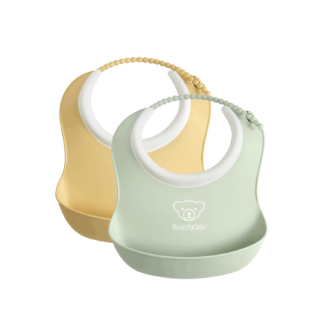 BabyBjörn слюнявчики MINI 2 gab. Powder Yellow/Powder Green, 052042