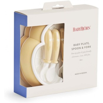 BabyBjorn Galda piederumi Baby Plate, Spoon and Fork 2 sets Powder Yellow