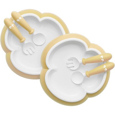 BabyBjorn Детская Тарелка, Ложка и Вилка Baby Plate, Spoon and Fork 2 sets Powder Yellow