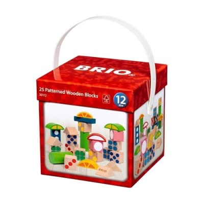 Brio 25 Patterned Wooden Blocks Деревянные кубики 30112