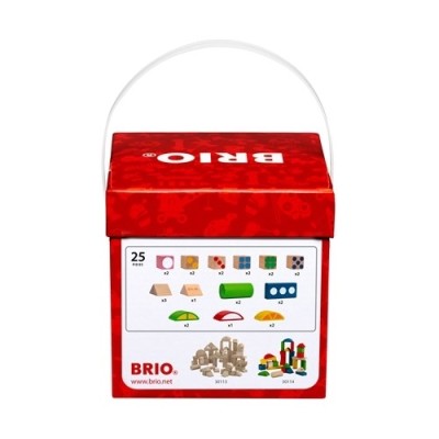 Brio 25 Patterned Wooden Blocks Деревянные кубики 30112