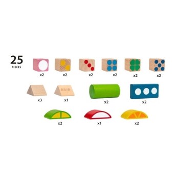 Brio 25 Patterned Wooden Blocks Koka kluči 30112