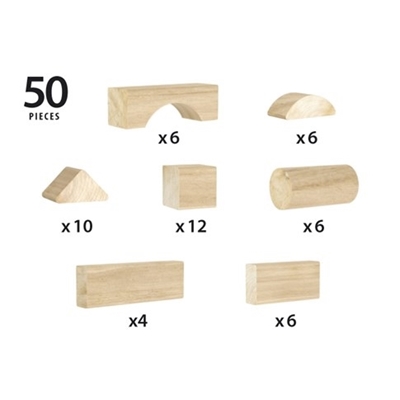 Brio 50 Natural Blocks Деревянные кубики 30113