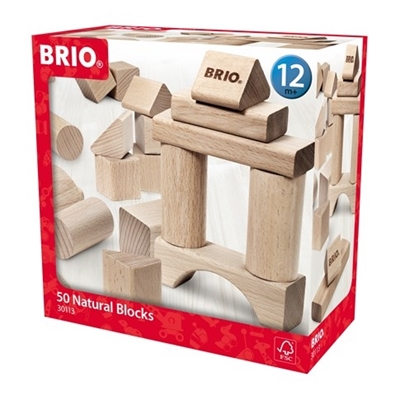 Brio 50 Natural Blocks Деревянные кубики 30113